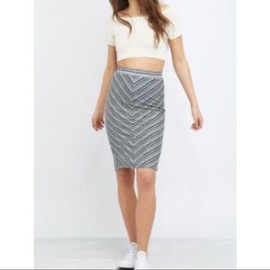 Urban Outfitters Silence + Noise Milly Multi-Striped Midi Skirt Bohemian Boho S